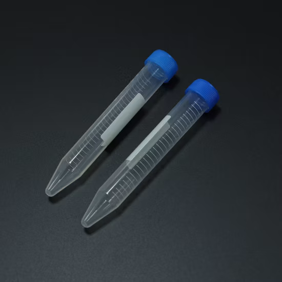 Tubo de ensaio plástico descartável do centrifugador dos PP do plástico 15ml 50ml do laboratório para Rnase estéril cônico e tomada livre de Dnase